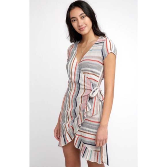 FREE PEOPLE | ‘Wrap It Up’ striped mini dress - Picture 12 of 12